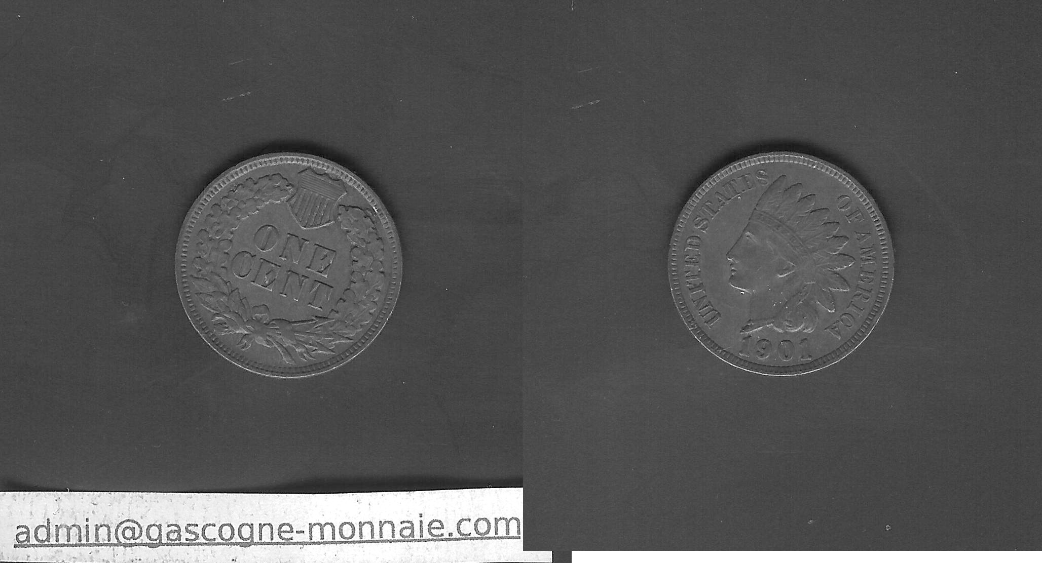 USA Indian headd cent 1901 EF+